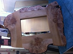 Crazy burr Elm natural edge mirror