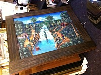 Wooden framed oil painting